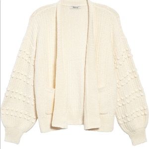 Madewell Bobble Cardigan Ivory Sweater Sz. Small
